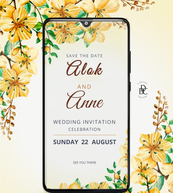 Floral wedding Invitation