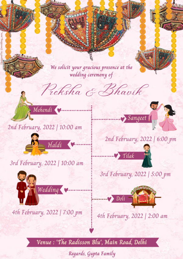 Itinerary Wedding invitation